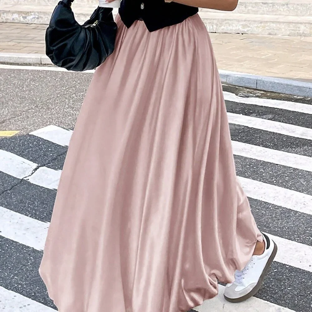 Pink Casual Women's Plain Color Pencil Skirt